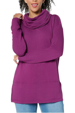 Brandis Women's Acquitted Knit Seamed Tunic Plum Perfect - Regular